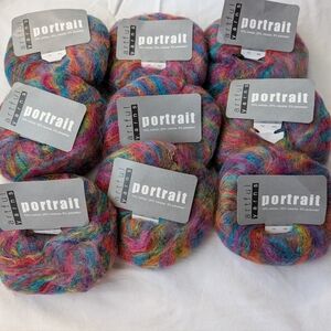 Artful Yarns Portrait Mohair Blend Color 102 Multicolor Yarn - 9 Skeins